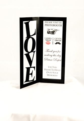 pbf PHOTO BOOTH FRAMES | Standing Love Picture Frame for 2x6 Photo Strip | Picture Frames for Couples | Cute Anniversary Picture Frame | Family Photo Frames (Black, 12-Pack)
