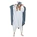 NEWCOSPLAY Unisex Adult Grey Flying Squirrel Pajamas Plush One Piece Costume Family Cosplay Onesie Homewear(Medium, Grey Flying Squirrel)