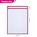 Dry Erase Pockets Rusable Dry Erase Sleeves 30 Pack Eraseble Pocket Sleeve Protect Clear Pocket with Hole Hanger and Colorful Edge(5colors)