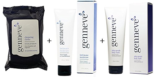 Menopause Moisture System for Vaginal Dryness by genneve, Intimate Moisture 2-in-1 Feminine Moisturizer (2oz.), Feminine Wipes (30-Pack), Ultra-Gentle pH-Balanced Body Wash (8oz.) Menopause Moisture System for Vaginal Dryness by genneve, Intimate Moisture 2-in-1 Feminine Moisturizer (2oz.), Feminine Wipes (30-Pack), Ultra-Gentle pH-Balanced Body Wash (8oz.)