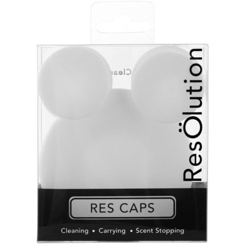 ResOlution Caps Universal Caps for Cleaning, Storage, and Odor Proofing Glass Water Pipes/Rigs and More - White