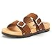 DREAM PAIRS ABI Women's Summer Open Toe Double Buckle Strap Fashion Cozy Footbed Flat Sandals