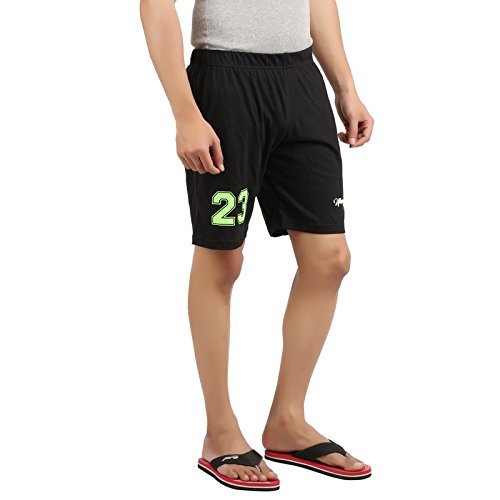 utopian club-23-black-graphic printed cotton shorts