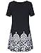 Womens Printed Flow Tunic Shirts,Laksmi Short Sleeve Scoop Neck A Line Loose Fit Casual Top (XXX-Large, Black)