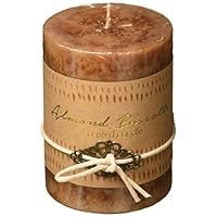 Home Locomotion 12010923 Almond Biscotti Pillar Candle 3x4, Multicolor