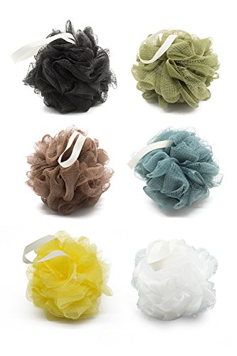 Bath Shower Sponge Pouf Loofahs 6 Packs 50g Each Eco-friendly Exfoliating Mesh Brush Pouf Bath Shower Ball Sponge 6Colors-Exfoliate, Cleanse, Soothe Skin - Thumbnail 5