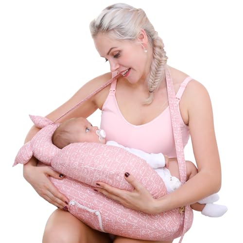 TinyTotsJoy Nursing Pillow for Breastfeeding, Breastfeeding Pillows for More Support for Mom and Baby, with Adjustable Waist Strap