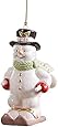 Vintage Lenox Pupazzo di neve Cina Ornamento Natale Porcellana Natale Vacanze di Natale - Italia
