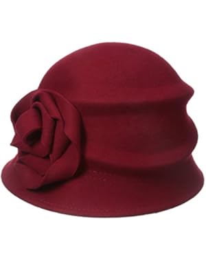 Women's Alexandrite Wool Trilby Hat With Flower Trim!