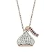 Hershey's Kisses Rose Gold Plated Sterling Silver Clear Crystal Kiss Pendant Necklace, 18
