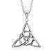 Urban Jewelry Vintage Stainless Steel Irish Triquetra Celtic Knot Amulet Pendant Necklace Black Silver Color, 21