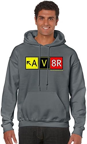 Pilot Expressions Men's AV8R Taxiway Sign Sweatshirt (Large) Charcoal