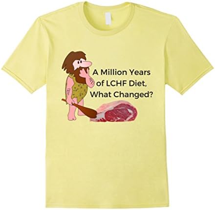 Mens A Million Years of LCHF Diet, What Changed T-Shirt Large Lemon
