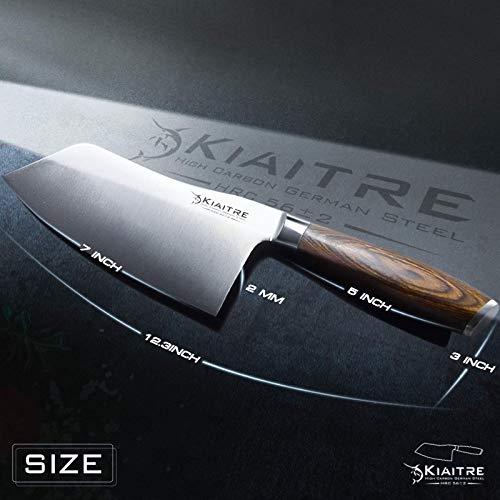 Kiaitre Meat Cleaver Knife 7 Inch Vegetable Cleaver Knife High Carbon