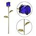 YUYIKES 9 Inches Romantic Love Forever in Bud Blue Crystal Rose Flower, Best Gift for Valentine's Day, Mother's Day, Anniversary, Birthday Gift, Home Wedding Decoration (Blue)
