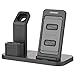 Conido Wireless Charger Compatible iPhone, 3 in 1 Charging Stand Compatible Apple Watch AirPods Charging Station Stock Holder Compatible iPhone X/8 Plus/8 AirPods/Apple Watch Series 3/2/1 (Black)