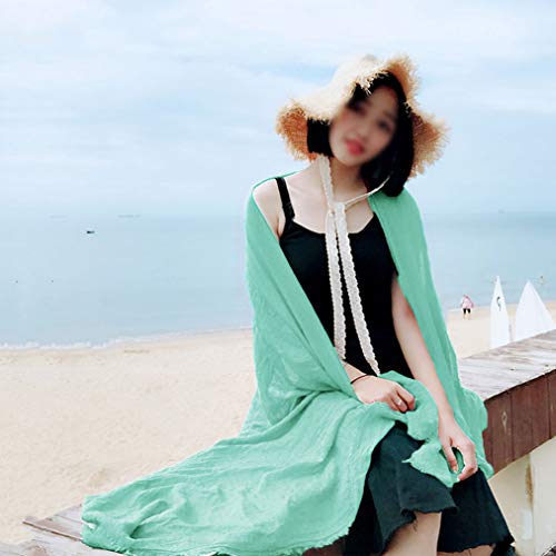 Wobe 3 Pcs Women Soft Cotton Hemp Scarf Shawl Long Scarves, Travel Sunscreen