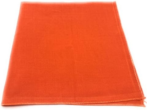 1 Dozen Paisley Bandanas 100% Cotton Double Sided Scarf (Many Colors) by M.H.I. (Orange Plain)