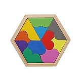 PlayMaty Colorful Wooden Tangram Puzzle Heart Shape Montessori Educational Toys For Children DIY Math Toy Jigsaw Puzzles Kids Intellectual Blocks Toy