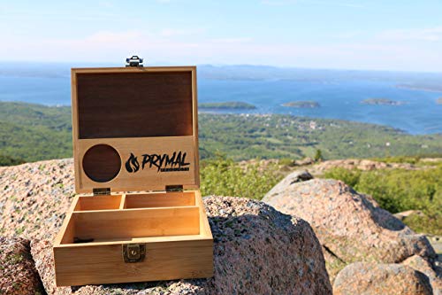 Prymal Products Extra Large Stash Box with Lock and Key and Rolling Tray - Premium Black Walnut and Bamboo Wood - Organize Your Accessories - Thumbnail 7