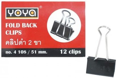 FOLD BLACK CLIPS YOYA 108 BLACK COLOUR 12 PIECE