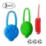 ULwysd Dog Collar Light, Waterproof Silicon LED Dog Collar Safety Night Walking Lights for Dog and Cat - Batteries Included. (3 Pack)