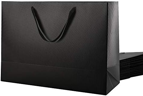 MALICPLUS 12 Extra Large Gift Bags 16x6x12 Inches, Luxury Large Gift Bags with Handles (Cotton) for All Occasions (Matte Black Embossing) 1 MALICPLUS 12 Extra Large Gift Bags 16x6x12 Inches, Luxury Large Gift Bags with Handles (Cotton) for All Occasions (Matte Black Embossing)