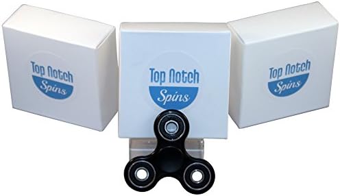 Top Notch Spins Black EDC Fidget Spinners Toys Helps Relieve Stress Anxiety and ADHD