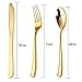 IOOOOO 180 Piece Gold Plastic Silverware, Disposable Plastic Cutlery Set with Gift Box, 60 Forks, 60 Knives and 60 Spoons For Wedding & Party
