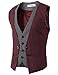 H2H Mens Fashion Business Suit Layered Four-button Tailored Vest With Chain Rings WINE US L/Asia XL (CMOV01)