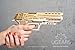 UGEARS Models 3-D Wooden Puzzle - Mechanical Wolf-01 Rubber Band Handgun