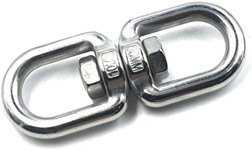 Eye to Eye Swivel, Mergorun M10 Diameter 10mm Stainless Steel 304 Eye to Eye Marine Mooring Swivel Pack of 1 (A1)