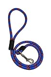Extremely Durable Dog Rope Leash, Premium Quality Mountain Climbing Dog Rope Lead, Strong, Sturdy and Comfortable Leash, Supports the Strongest Pulling Large and Medium Sized Dogs, 3-feet, Blue