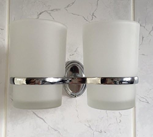 Chrome Double Toothbrush holder/ Tumbler
