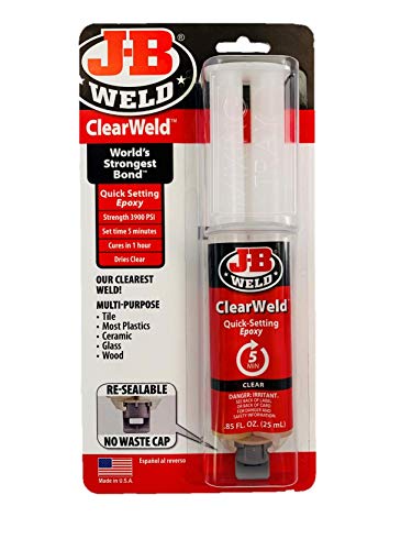 J-B Weld 50112 ClearWeld Quick-Setting Epoxy Syringe - Clear - 25 ml