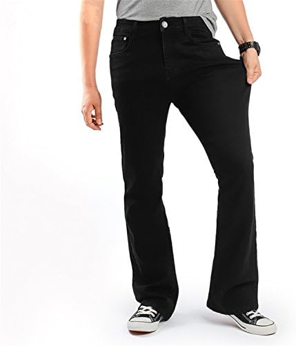 Phillip Dudley Men'S Slim Bootcut Stretch Jeans Classic Black Denim Flare Jeans Boot Cut Plus Size