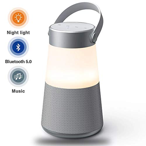 LED Bluetooth Speakers,Bluetooth 5.0 Night Light Portable Wireless Speaker 360 HD Surround Sound & Rich Stereo Bass,Dual Pairing,USB Disk/AUX-in/TF Card,FM Radio,for Camping Outdoors Home and Party