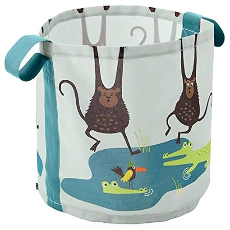 Ikea Storage Bag, Monkey Width: 41 cm-16 A, Height: 43 cm/17 Inches with TSS Cotton Balls (Multicolour, 5 Pieces)