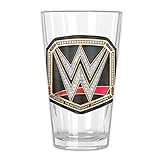 WWE WE120166B Heavyweight Champ Belt Pint Glass in Gift Box, 16-Ounce, Clear
