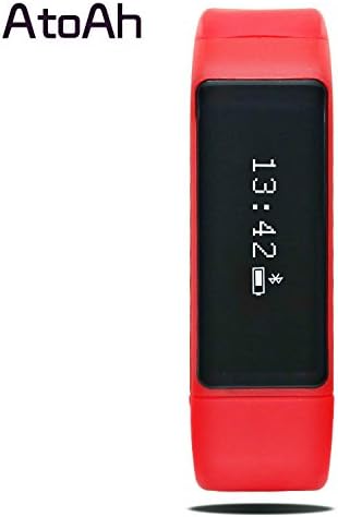 Atoah Smart Bracelet with Blues tooth 4.0 TouchScreen Wireless Activity and Sleep Pedometer Smart Fitness Tracker Wristband and Support Mobile Device(red)