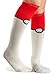 Pokemon Go Pokeball Knee High Socks Size 5-10 Red/Ivory