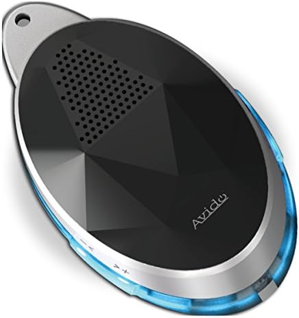 Avido #SelfieSpeaker [iOS] iPhone Selfie Remote Control &amp; Bluetooth Speaker withBlue LED Light Show - HD Sound, Wireless Control Camera Shutter, Speakerphone – Neck Strap Included (Black)