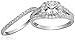 Amazon Essentials Platinum-Plated Sterling Silver Infinite Elements Zirconia Cushion Halo Ring Set, (previously Amazon Collection)