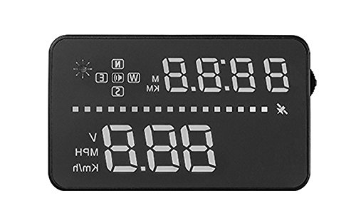New Universal 3.5" Car A3 Hud Head Up Display with OBD2 Interface OverSpeed Warning Plug & Play Vehicle Speed, Engine Speed, Water Temperature