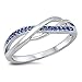 Infinity Celtic Knot Blue Simulated Sapphire Ring .925 Sterling Silver Band Size 10