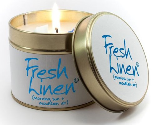 Lily Flame Scented Candle in a Presentation Tin - Fresh Linen — image 1