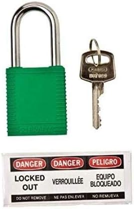 Brady99564, Green Safety Padlock with 1.5" Shackle (Pack of 10 pcs)