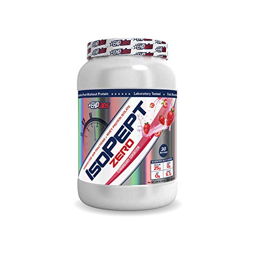 EHPlabs IsoPept Zero Strawberry Sensation (2lbs) Hydrolized WPI Fractions + Whey Protein Isolate, 25g of Protein Per Serving, 0 Sugar, 0 Fat, 5.7g of BCAAs - 30 Servings