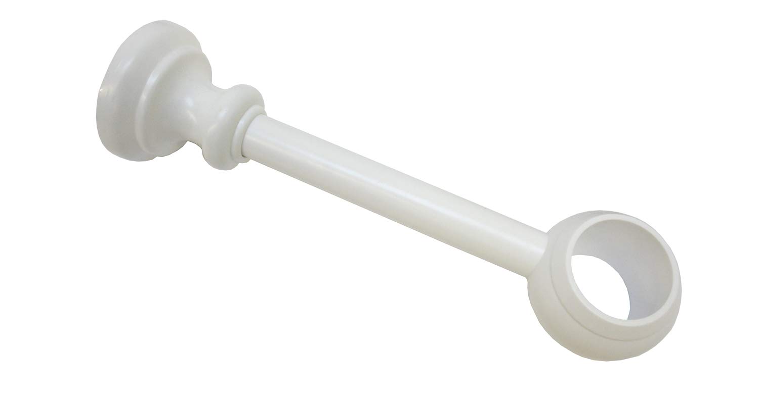 GARDINIA Bifo Series Closed Curtain Pole Support for Curtain Pole Diameter 28 mm Plastic White