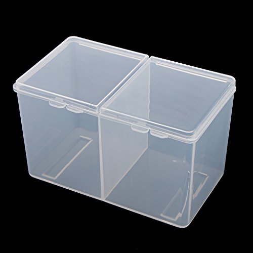 Fityle 2 Slot Clear Plastic Makeup Organizer Case Cosmetic Storage Box Jars for Cotton Ball Swap Makeup Pads Nail Wipes Dustproof - Thumbnail 6